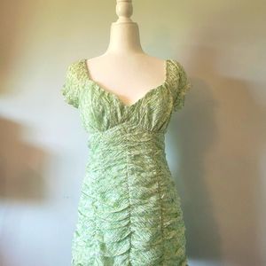 Saints + Secrets Mint/ white mini dress